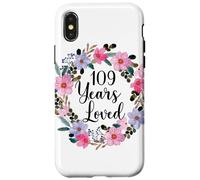 Floral 109 Year Old 109th Birthday Men Women 109 Years Loved Coque pour iPhone X/XS