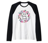 Floral 109 Year Old 109th Birthday Men Women 109 Years Loved Manche Raglan