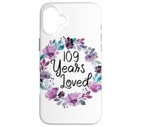Floral 109 Years Old 109th Birthday Women's 109 Years Loved Coque pour iPhone 16 Plus