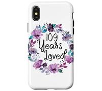 Floral 109 Years Old 109th Birthday Women's 109 Years Loved Coque pour iPhone X/XS