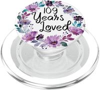 Floral 109 Years Old 109th Birthday Women's 109 Years Loved PopSockets PopGrip pour MagSafe