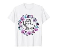 Floral 109 Years Old 109th Birthday Women's 109 Years Loved T-Shirt