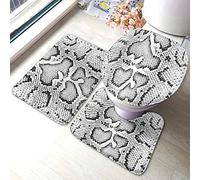 Floral 3 pièces ensemble de tapis de salle de bain belle camomille rose pétunia fleurs sauvages tapis de bain imprimé tapis de contour en forme de U tapis de sol et couvercle de couvercle de toilett