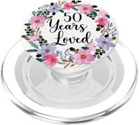 Floral 50 Year Old 50th Birthday Men Women 50 Years Loved PopSockets PopGrip pour MagSafe
