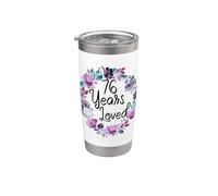 Floral 76 Years Old 76th Birthday Women's 76 Years Loved Gobelet isotherme en acier inoxydable double paroi