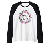 Floral 77 Year Old 77th Birthday Men Women 77 Years Loved Manche Raglan
