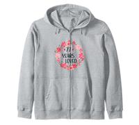 Floral 77 Years Loved Women 77 Years Old Cool 77th Birthday Sweat à Capuche