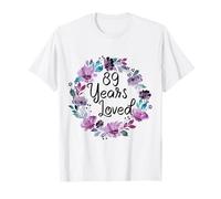 Floral 89 Years Old 88th Birthday Women's 89 Years Loved T-Shirt