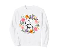 Floral 90 Year Old 90th Birthday Men Women 90 Years Loved Sweatshirt