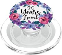 Floral 90 Year Old 90th Birthday Women Funny 90 Years Loved PopSockets PopGrip pour MagSafe