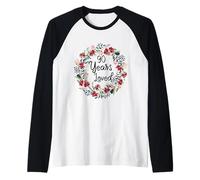 Floral 90 Years Loved 90th Birthday 90 Year Old Men Women Manche Raglan
