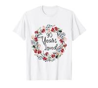 Floral 90 Years Loved 90th Birthday 90 Year Old Men Women T-Shirt