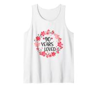 Floral 90 Years Loved Women 90 Years Old Cool 90th Birthday Débardeur