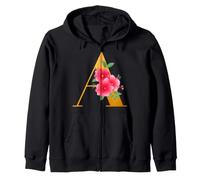 Floral A Alphabet Cute Initial Monogram Letter A Graphic Sweat à Capuche