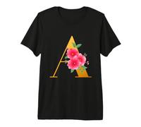 Floral A Alphabet Cute Initial Monogram Letter A Graphic T-Shirt Haut de Gamme
