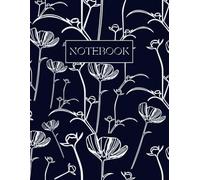 Floral A4 Lined Notebook, Deep Blue & White: 80 Pages | College Ruled Paper | 8.5"x11" Size | Perfect for Teens, Teachers, and Women | Great for School, Office & Home