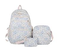 Floral Backpack, Flower Print Book Bag, Shoulder Carry Pack, Set for School