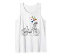 Floral Bicycle Flower Bike Butterflies Bicycle Flower Débardeur