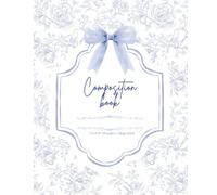 Floral Blue vintage Composition Book for notes, school, home, work, kids, adults, gifts. College ruled with 120 pages.