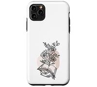 Floral Book & Bloom Bookish Lover Minimalist Line Art Floral Coque pour iPhone 11 Pro Max