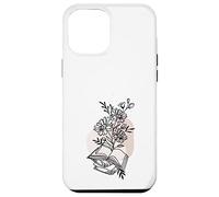 Floral Book & Bloom Bookish Lover Minimalist Line Art Floral Coque pour iPhone 12 Pro Max