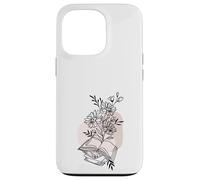 Floral Book & Bloom Bookish Lover Minimalist Line Art Floral Coque pour iPhone 13 Pro