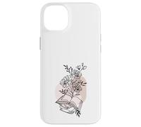 Floral Book & Bloom Bookish Lover Minimalist Line Art Floral Coque pour iPhone 14 Plus