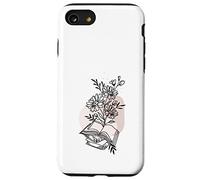 Floral Book & Bloom Bookish Lover Minimalist Line Art Floral Coque pour iPhone SE (2020) / 7/8