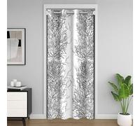 Floral Botanique Rideau de Porte 86x203cm pour Garçon Branches Reversible Blanc Rideaux Interieur Salon Chambre Naturel Rideau Occultant Rideaux Plantes de Jardin Rideaux Exterieur d'entrée
