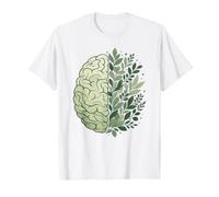 Floral Brain Green Sensibilisation à la santé mentale et Esprit de Croissance T-Shirt