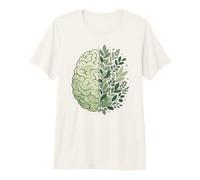 Floral Brain Green Sensibilisation à la santé mentale et Esprit de Croissance T-Shirt Haut de Gamme
