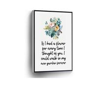 Floral Butterfly Canvas Art Love Quote If I Had A Flower For Every Time I Thought Of You Wall Decor(Unframed,16x24inch(40x60cm))