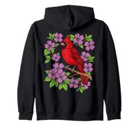 Floral Cardinal Rouge Bird Lover Flowers Birdwatching Birder Sweat à Capuche