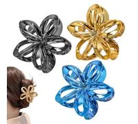 Floral Clip Set, Fashion Claw Hair Accessories, Compact 3pcs Styling Grip Set, Durable Resin Flower Decor Clips, Elegant Aesthetic Pastel Design Style, Women Girls Daily Party Cosplay Use