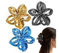 Floral Clip Set, Fashion Hair Claw Accessories, Compact 3pcs Styling Grip Bundle, Durable Flower Resin Hair Clip Design, Elegant Pastel Aesthetic Look Style, Women Girls Party Cosplay Daily Use