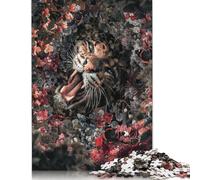 Floral Clouded Leopard Puzzle 1000 Pièces Educa Jouet en Bois Cadeau Unique De l'art De La Décoration Jeu Éducatif Challenge Toy pour Adultes Et Enfants À Partir De 12 Ans 1000pcs (75x50cm)
