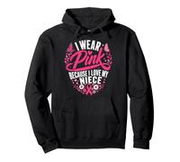 Floral de Sensibilisation au Cancer du Sein « Je Porte du Rose pour ma nièce » Sweat à Capuche