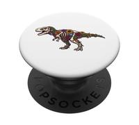 Floral Dinosaure Squelette Cottagecore T-Rex Paléontologie PopSockets PopGrip Adhésif
