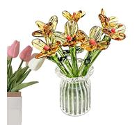 Floral Display Glass Vase, Mini Bouquet Holder Decor, Clear Table Flower Container Elegant Design, Bedroom Living Room Kitchen Bathroom Use, Indoor Party Wedding Setup Gift Mothers Day Arrangement