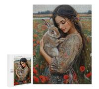 Floral Dress with Rabbit in Field Puzzle 1000 Pièces Educa Jouet en Bois Cadeau Unique Décoration Intérieure Jeu Éducatif Challenge Toy Adultes Et Enfants À Partir De 14 Ans 500 PCS