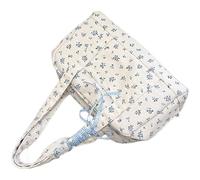 Floral Duffle Bag, Large-Capacity Flower Tote Bag, Waterproof Shoulder Purse with Bow, Cute Carry- Weekender Pouch, Soft Luggage Storage for Beach, Yoga, Workout, Hospital