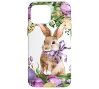 Floral Easter Bunny Wreath Decor for Women Cute Easter Day Coque pour iPhone 16 Pro Max