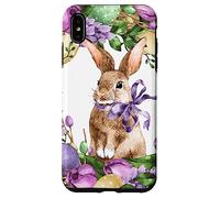 Floral Easter Bunny Wreath Decor for Women Cute Easter Day Coque pour iPhone XS Max