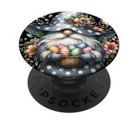 Floral Easter GNOME Flower Graphic Decorative Easter Eggs PopSockets PopGrip Adhésif