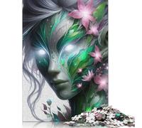 Floral Face Art Puzzle 1000 Pièces Educa Jouet en Bois Cadeau Unique Décoration Intérieure Jeu Éducatif Challenge Toy Adultes & Enfants des 14 Ans 1000pcs (38x26cm)