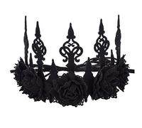 Floral Fall Couronne de fleurs roses rouges F-67 (diadème noir)