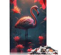 Floral Fantasy Flamingo Puzzles 1000 Pieces Cadeau Unique Jeu Éducatif Challenge Toy À De Qualité Supérieure Peinture Art pour Adultes Et Enfants 1000pcs (38x26cm)