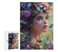 Floral Fantasy with Butterflies Puzzle 1000 Pièces Educa Jouet en Bois Cadeau Unique Décoration Intérieure Jeu Éducatif Challenge Toy Adultes Et Enfants À Partir De 14 Ans 300 PCS