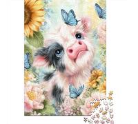 Floral Fantasy with Cute Monkey Puzzle 1000 Pièces Cadeau Unique Jeu Éducatif Challenge Toy À De Qualité Supérieure Peinture Art pour Adultes Enfants 38x26cm/1000pcs