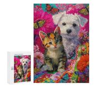 Floral Fantasy with Pets Puzzle 1000 Pièces Educa Jouet en Bois Cadeau Unique Décoration Intérieure Jeu Éducatif Challenge Toy Adultes Et Enfants À Partir De 14 Ans 300 PCS